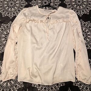 Loft silky tie front top